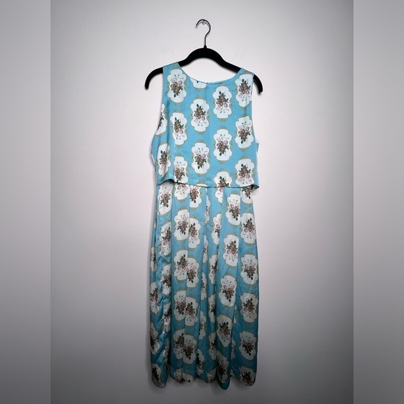 Anthropologie Pankaj & Nidhi Mirror Image Floral Tea Party Midi Dress Size 6 - Picture 6 of 17